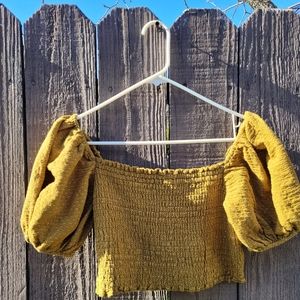 Yellow Puff-sleeve Top